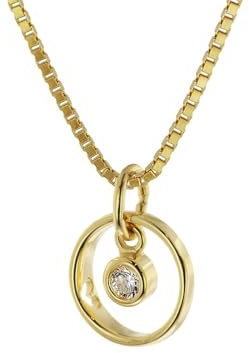 trendor Kinder Taufring-Anhänger Gold 333 mit Vergoldeter Silberkette zauberhafter Taufschmuck für Mädchen, Jungen oder Mütter, Geschenkidee zur Taufe, 51098