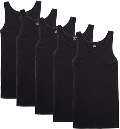 NUOZA 5 Pack Men's Vest 100% Cotton Multiple Colors and Sizes