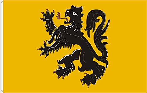 DRAPEAU COMPTÉ DE FLANDRES SATIN PREMIUM. DIMENSION 150X90 (TAILLE)