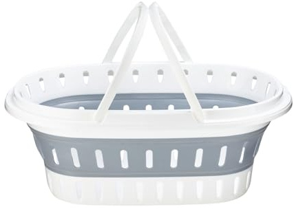 Lakeland Collapsible Laundry Basket 25L – Folds Flat For Storage Control Grip Handles