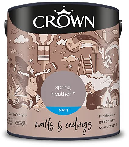 CROWN 2.5L Breatheasy MATT Emulsion Paint for Walls & Ceilings - SPRING HEATHER