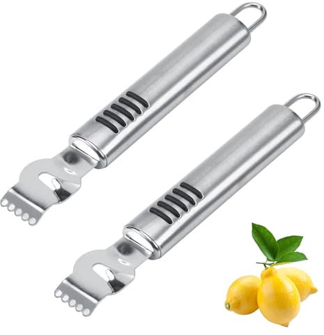2PCS Zesteur De Citron Et D'agrumes, Éplucheur De Zeste De Citron Professionnel Couteau Canelle Tranche De Citron En Acier Inoxydable éplucheur à Melon éplucheur à Agrumes Avec Canal