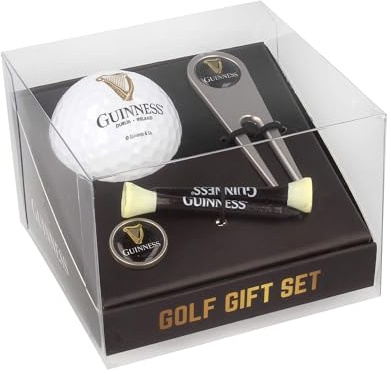 Guinness Set de regalo de golf con pelota, marcador de bola, tee y reparador de lanzamiento
