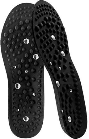 Magnetisk terapi innersula magnet massage akupressur hälsa kudde sko dyna män kvinnor avkoppling fotvård komfort sula (M (EU 42-44) 28,5 cm)