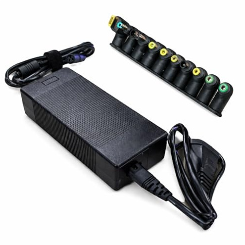 Alimentatore Universale Laptop 120W con 10 Connettori Inclusi, Caricatore per PC Portatile Notebook, Input 100-240V, Output 15-20V 6A