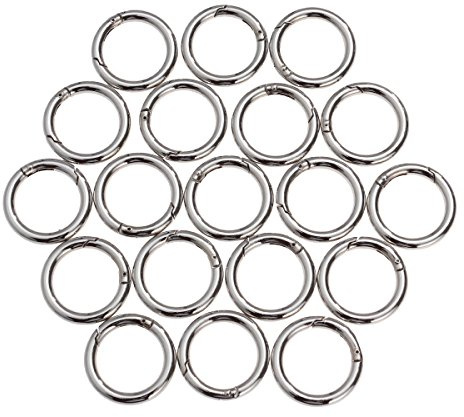 ULTNICE Anneaux Porte Clés Avec Fermeture À Ressort Lot De 20 Mousquetons Ronds En Alliage De Zinc Antirouille Anneaux De Saut Ouverts Pour Fabrication De Bijoux Sacs Cadeaux Et Accessoires