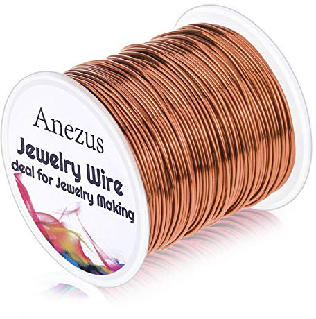 anezus Jewelry Wire for Jewelry Making, Craft Wire Tarnish Resistant Copper Beading Wire for Jewelry Making Supplies and Crafting (Copper, 20 Gauge)