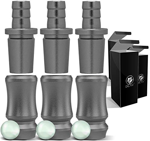 DILAW® Shisha SKITTO Aluminium Schlauchadapter 18/8 Schliff Set 2-teilig Universal Hookah Wasserpfeife Alu Manyak,Opal,Vatos, Farbe:Grau, Menge:3er Pack
