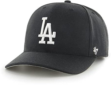 '47 MLB Los Angeles Dodgers Cold Zone MVP DP Unisex-Baseballkappe, Verstellbar, Hochwertiges Design, White Logo, Black