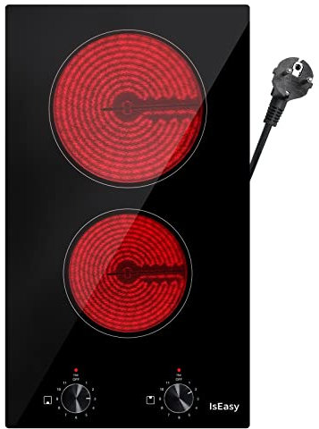 Placa de Vitrocerámica 2 fuegos Encimera Vitrocerámica Necesaria Para la Cocina