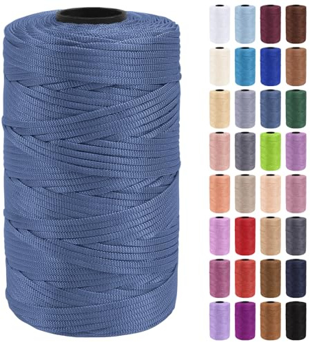 Uiopa Hilo Macrame 3mm x 200m Cuerda Macrame Polipropileno Plano Hilo de Ganchillo para Bolsos a Crochet, Bolso de Mano, Sombrero, Manualidades, Envolver Regalo, Proyecto de Bricolaje