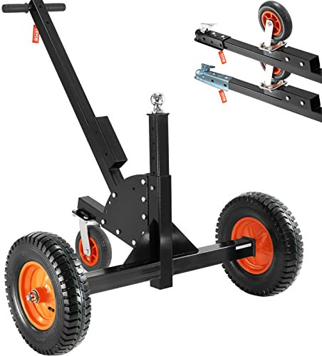 VEVOR Anhänger Rangierhilfe für Wohnwagen Trailer Hänger Manueller Zugmodus/Fahrzeugzugmodus Max. 680,4kg Rangierwagen mit 60-90cm höhenverstellbarer Kugelkupplung 16 Luftreifen einfaches Rangieren