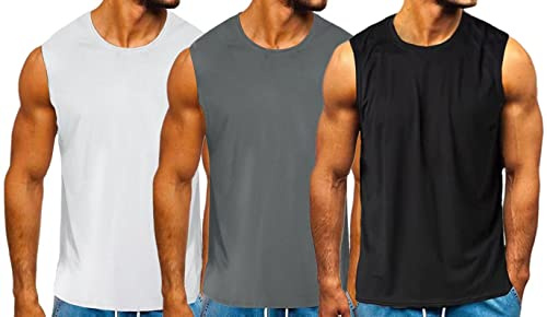 Hotcat Lot de 3 débardeurs pour homme - Sans manches - Pour le sport, le fitness, la course, le jogging, la gym, l'entraînement, XXL