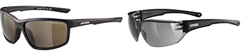 ALPINA DEFEY - Verspiegelte und Bruchsichere Sport- & Fahrradbrille Mit 100% UV-Schutz Für Erwachsene, tin matt-black, One Size & Uvex Unisex – Erwachsene, sportstyle 204 Sportbrille