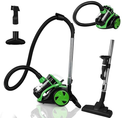 Gimisgu beutelloser Staubsauger, 900 W leistungsstarker Staubsauger, leichterStaubsauger ohne Beutel mit 3L Staubbehälter und extra Düse, Lange Schnur, leise, für Teppiche, Hartböden