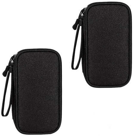 DALAETUS 2 Stück Kabeltasche Organizer, Elektronische Tasche, Tragbare Kabelorganizer, Elektronikzubehör Organizer für Handy, Elektronische Accessoires, USB Powerbank, SD-Karte, Ladekabel