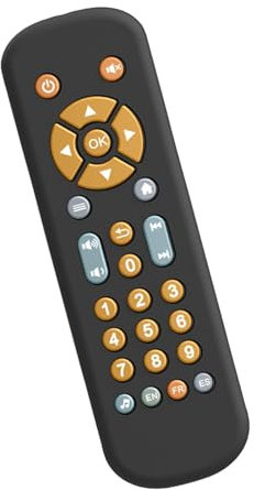 predolo Música TV Control Remoto Realista niños pequeños TV Control Remoto Juguete Remoto niño bebé Juguetes, Negro