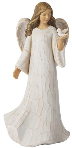 Guardian Angel Figurines - Hand Painted Angel with Peace Dove Figure Home Table Decor, Guardian Angel Gifts for Women, Thanksgiving, Christmas or Valentine’s Day