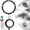 Wisdomgarden Fan Misters for Outside Patio, Outdoor Fan Mister Kit 19.69FT Water Supply Line+Round Spray Device with five nozzles + 3/4 and 1/2 Adapter, Fan Accessories for Cool Courtyards