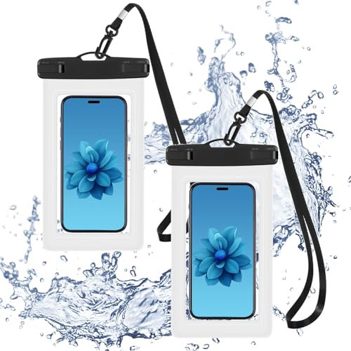 Thoquene 2 Stück wasserdichte Handyhülle, Unterwasser Handytasche, Wasserfeste Handy Hülle (Transparent)