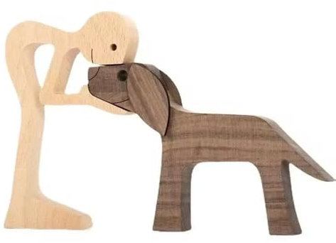 Welpen Holzschnitz Ornamente, Holzfigur für Hunde Herzerwärmendes Geschenk Handgemachte Hund Holzschnitzerei Welpe Holz Handwerk Skulptur Für Hundeliebhaber, Bastelfigur, Holz, Zuhause, Büro