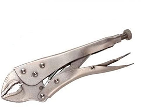 Tradineur - Tenaza grip ajustable, alicate de bloqueo, mordaza con mandíbula curvada, multiusos, sujeción de tubos, tuercas, bricolaje, taller - 175 mm