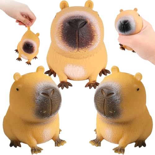 Capybara Squeeze Toy Kapybara - Pallina antistress per bambini, palla antistress, giocattolo antistress Capybara, 3 pezzi