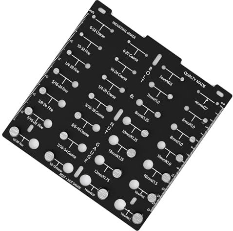 Misuratore di filettatura per l'identificazione della vite del dado con 14 identificatori di filettatura standard e 14 metriche