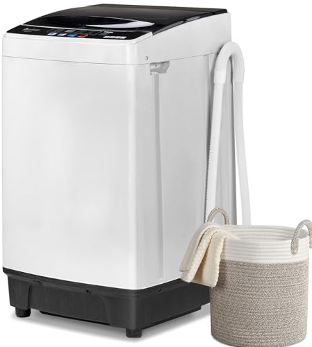 Winado - Lavadora automática 2 en 1, lavadora portátil de carga superior de 16 libras con bomba de drenaje, 10 programas de lavado, 8 lavadoras y secadora de nivel de agua, para apartamentos, RV