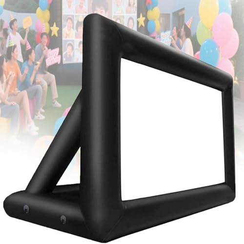 DPLXQPP Pantalla De Proyección Exterior,Inflable - Doble Cara HD con Marco Reforzado,Montaje En 5 Minutos,Resistente a Vientos,Kit Completo,para Fiestas,Bodas Y Autocines 16ft