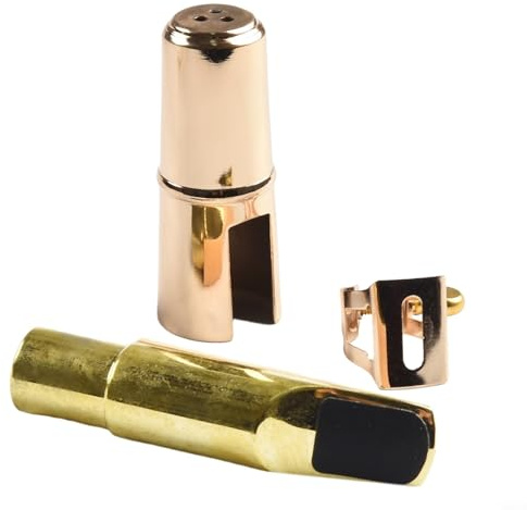 Boquilla de saxofón alto para saxofón alto, pieza de repuesto de metal dorado, material de latón, compacta y ligera, Professi