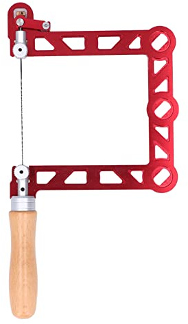 aqxreight Mini Scie à Chantourner Manuelle avec Manche en Bois en Forme de U, Outil pour Bijoux et Travail du Bois, Acier allié pour le Métal, le et les Travaux Manuels, Conception Compacte de 12,7