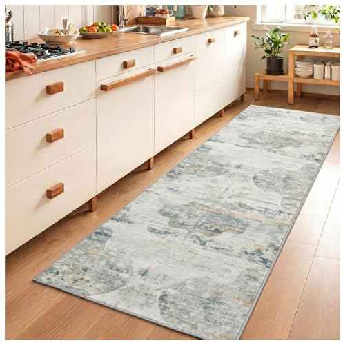 KOMTWNM Tapis Cuisine Lavable Antidérapant 80x240cm, Tapis antidérapant | Grand tapis lavable 80x240cm pour cuisine, couloir, entrée. Confort pieds nus, bord plat, lavable en machine 30°C.
