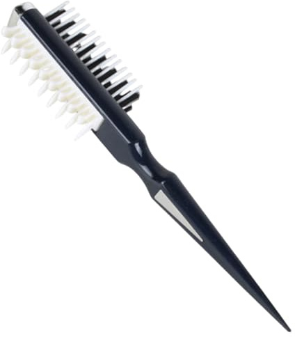 Spazzola per cotonare i capelli, Pettine per cotonare per styling voluminosi, Pettine bifacciale con punta appuntita, Spazzola per definire ricci resistente al calore per Uomo Donna, Nero