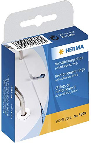 HERMA Lochverstärkungsring, Ø: 12 mm, selbstklebend, weiß (500 Stück), Sie erhalten 1 Packung á 500 Stück