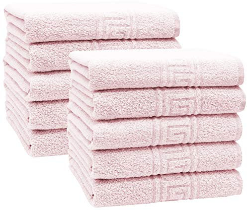 ZOLLNER 10er Set Handtücher, ca. 50x100 cm, Baumwollmix, 340g/qm, rosa