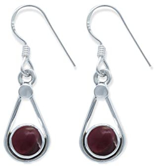 Ohrringe 925 Silber Granat roter Stein Edelstein Ohrhänger echt Silber Damen Sterling Silber Hänger Geschenk (MOH-152-02)