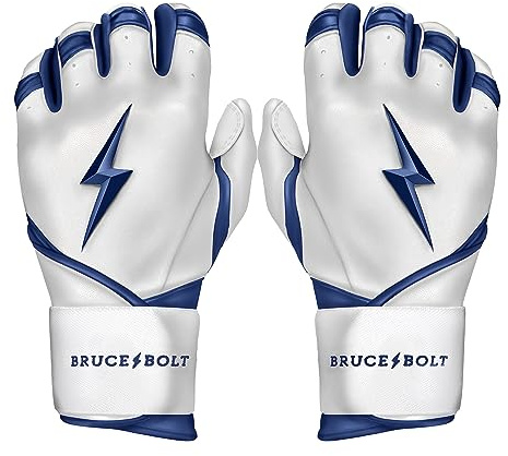 BRUCE BOLT Chrome Series Long Cuff Navy Batting Glove - Navy XXLarge