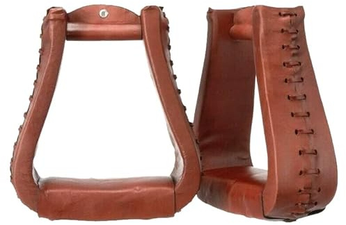 Leather Covered Oversized Western Stirrups Lightweight Handmade Western Roper Style Stirrup ME-WSS-005