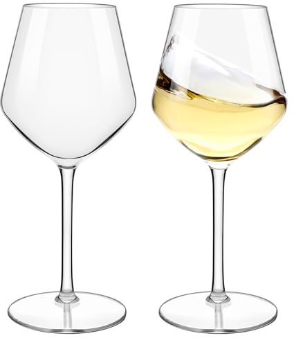 HAHASHOW Divino Calice Vino Bianco, 100% Tritan-Plastica Bicchiere da vino rosso, Adatto alla Lavastoviglie, 550ml, Set di 2