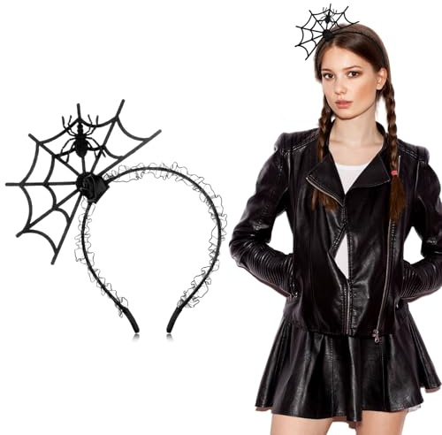 Chuangdi 2 Stück Tier Haarreife Zootiere Ohren Stirnband Tierohren Kostüm Haarreif Tiermotiv Party Kopfschmuck für Erwachsene Schminken Halloween Party Geschenk(Spinne)