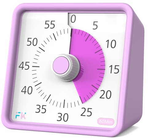 60-Minuten-visueller Timer für Kinder und Erwachsene, Countdown-Timer-Gebrauch im Klassenzimmer, Küche, Amtsträger, Fintess, etc. (Rosa)