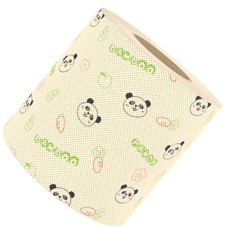 KOMBIUDA Panda Printed Toilet Paper Roll Decorative Bamboo Paper Tissue for Bathroom Use Natural Toilet Patterned Design for Home