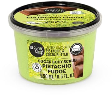 Organic Shop 250ml Body Scrub Ultra Smooth Pistachio Fudge (Dubai Chocolate) Body Scrub Pistachio & Cocoa