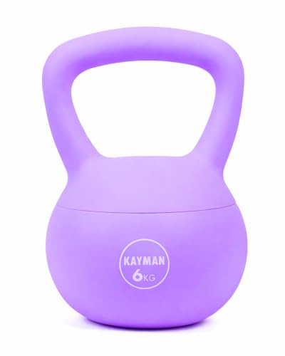 KAYMAN Soft Kettlebell, Sand-Filled, Floor-Safe with Non-Slip Wide Handle | PVC construction, home gym weight for women & men, wide grip, ideal for Strength Training, CrossFit, HIIT & Core Workout