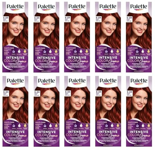 (Pack of 10) Palette Intensive Color Cream 6-88 (RI5) Intensive Red Hair Color - Full Box - with English instruction leaflet