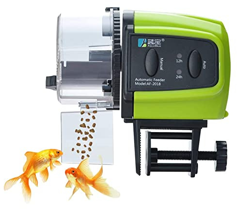 Automatic Fish Feeder, Lychee Fish Feeder Fish Food Vacation Feeder Moisture-Proof Electric Timing Automatic Feeder for Aquarium Fish Tank
