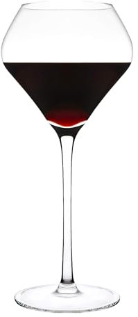 Katie Jayne 450ml ‘Tulip’ Beaujolais Wine Glasses Set of 4 | Mouth-Blown Long Stem Glassware Set for 4 | Handmade Wine Glass Set for Home Bars, Celebrations, Parties | Gift-Boxed Drinking Glasses