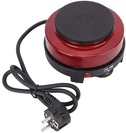 500W Mini Cuisinière électrique Portable 5 Vitesses Four électrique Réglable en Alliage Rouge Café Thé Plaque Chauffante Ménage Comptoir Brûleurs Rouge EU Plug 220-240V