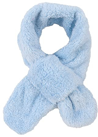 Pesaat Winter Kids Fleece Scarf Solid Baby Boys Girls Scarves Wrap Cross Collar Children Neck Warmer for Toddler 1-6Y (Azure)